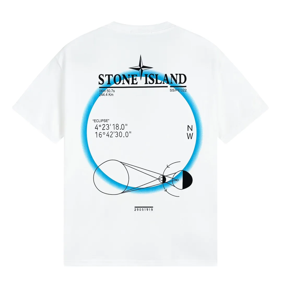 W611#P110💰 [Stone lsland/Stone Island summer new eclipse halo short-sleeved T-shirt] ⚠️[Original creation with high control of details] -The fabric is selected from 230g pure cotton combed cotton fabric, which is soft and comfortable to the touch, sweat-absorbent and breathable. -Simple basic and versatile style, original quality, the first choice for couples. -Made by a large factory, four needles and five threads on the shoulder, neat alignment, high quality workmanship. -Same style for men and women, very versatile One piece by hand, the details are clearly visible. Color: Black White Size: M L